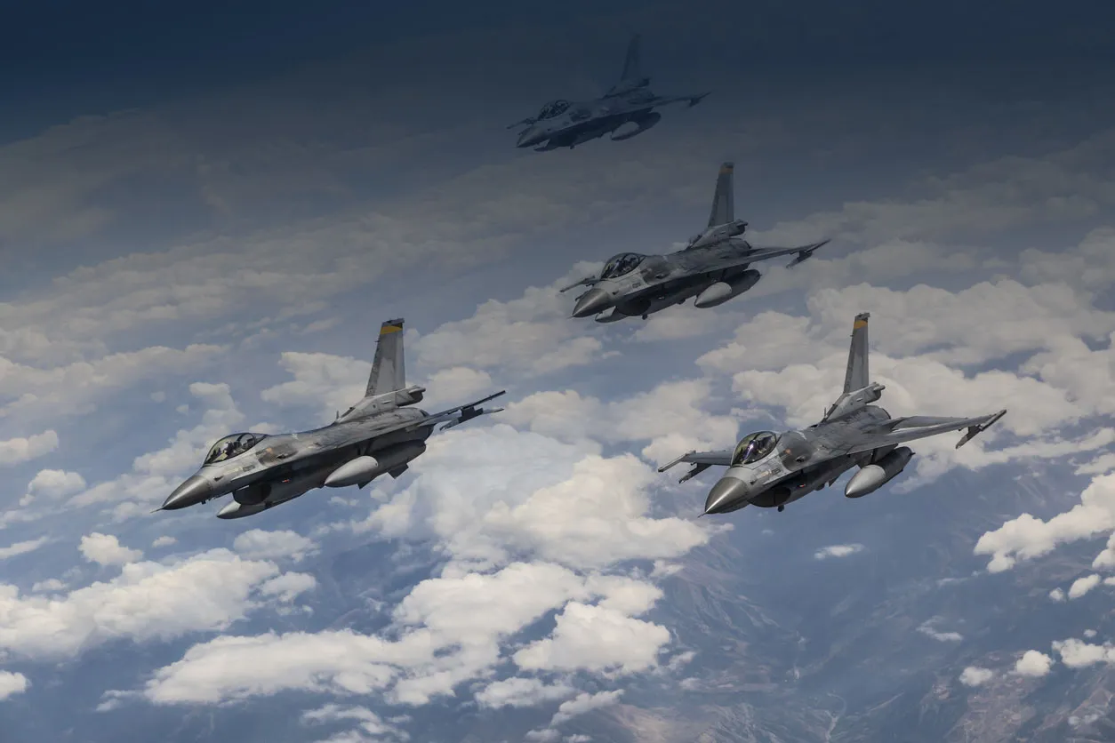 F-16 aircraft in flight